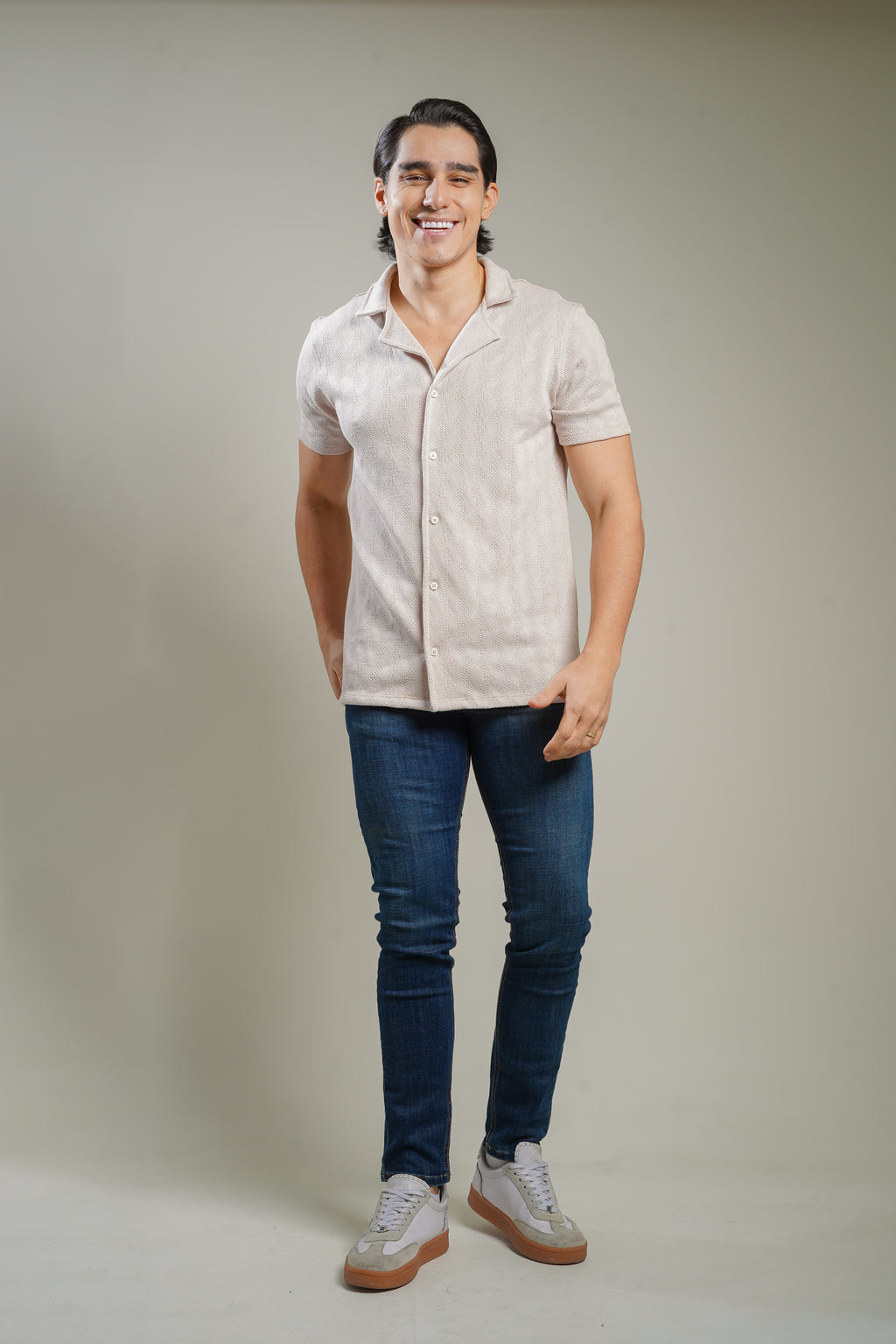 CAMISA BOTONES BEIGE