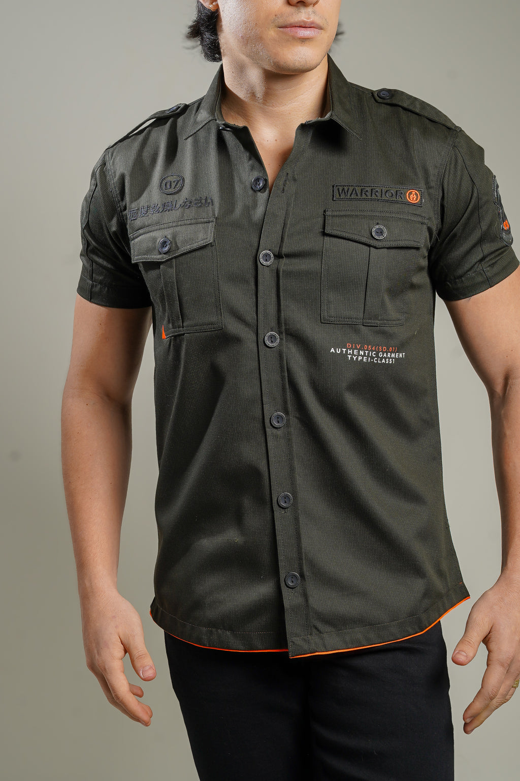 CAMISA BOTONES VERDE MILITAR