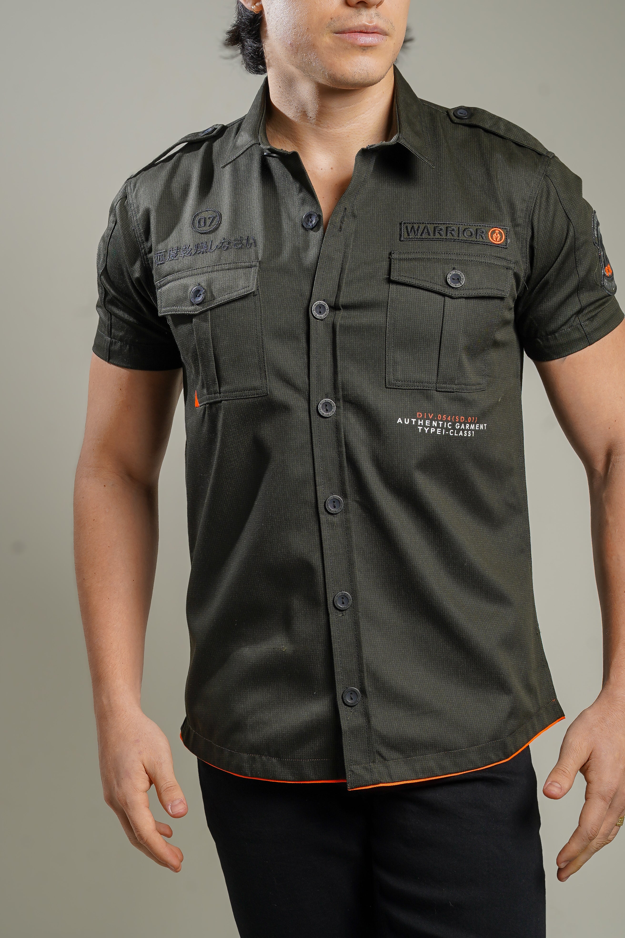 CAMISA BOTONES VERDE MILITAR